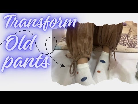 “Turn Your Pants Into Trendy Joggers! ✂️ DIY Drawstring Hem Tutorial”