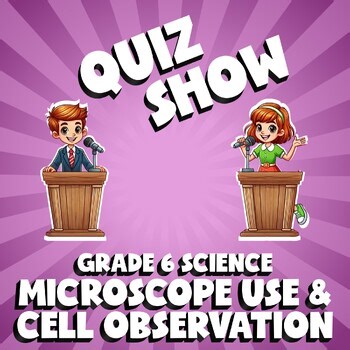 Microscope Use & Cell Observation QUIZ SHOW Science Game - No Prep Grade 6