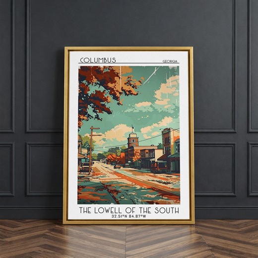 Columbus Georgia Travel Poster, Framed Canvas Print, City Travel Poster, Travel Wall Decor, Travel Prints, Fine Art Print, Art Print - Etsy