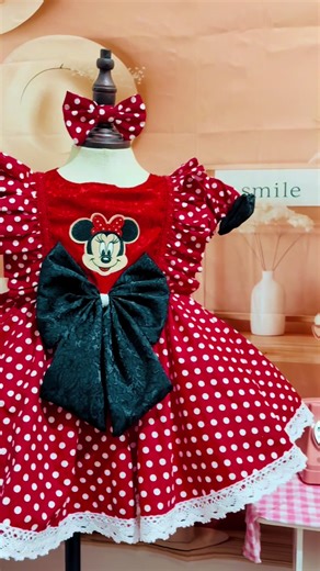 Minnie magic in red & polka dots 🌟✨ The perfect Disney‑land outfit for a little star—Mickey‑inspired charm that makes every adventure sparkle! #MinnieDress #DisneylandReady #KidsFashion