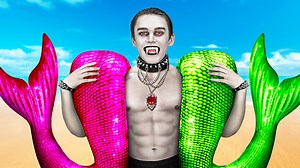 154K views · 1.8K reactions | Vampire needs a pink mermaid makeover! Vampire vs mermaid funny situations | La La Life | Facebook