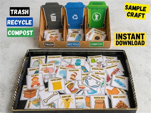 Waste Sorting Activity for Kids | Trash Recycle Compost Printable | Montessori Preschool Learning | Earth Day Worksheet - Etsy Australia