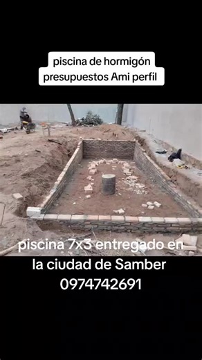 Entrega de piscina de 7x3 en San Bernardino