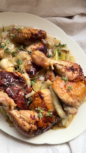 Delicious Roast Chicken with Leeks & Garlic Recipe
