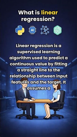 What is linear regression?? | ML Interview Question Explained #Shorts