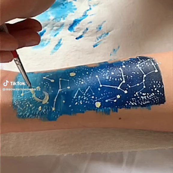 Blue and Yellow Space-Themed Stimboard for Background Use