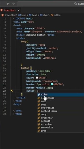 glowing button hover effect html & css (easy tutorial)