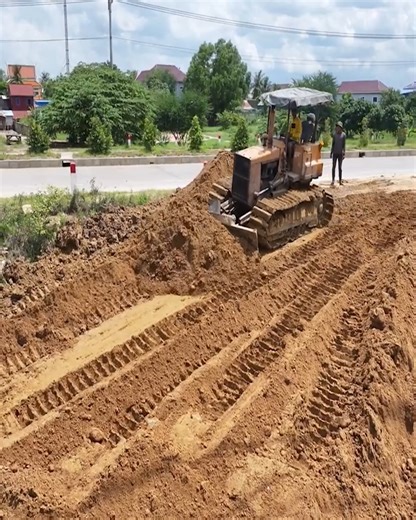 3.1K views · 64 reactions | New Project Fast-Tracked: Komatsu D32P Dozer Smoothing with Technical Precision, Submersible & Truck in Action | Bulldozer Cambodia | Facebook