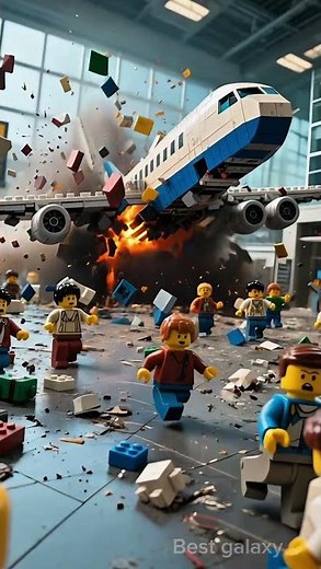 "LEGO Airport Disaster: Giant Explosion Shocks Everyone! #explosion #lego #airport #animation