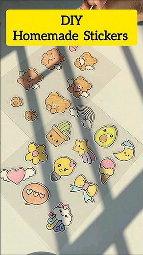 Diy Homemade Stickers😍💕😱 / how to make stickers at home #diystickers #handmadesticker #diy #shorts