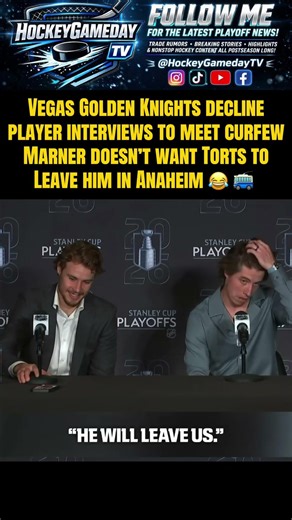 Vegas Golden Knights, Mitch Marner, rush interview in fear of missing bus #NHL #Hockey #fyp