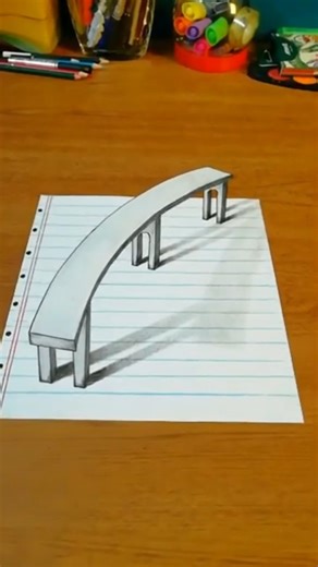 pen and paper on Instagram: "How to draw a 3D bridge #art #drawing #draw #fyp #viral"