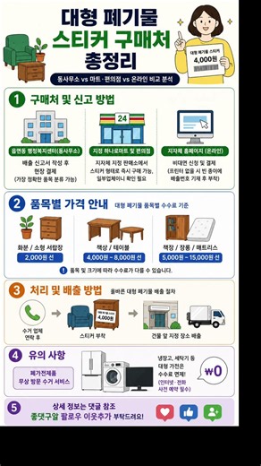 #폐기물스티커파는곳동사무소 ? #마트 ? #가격 부터 내놓는 방법까지 #신고방법 #배출방법