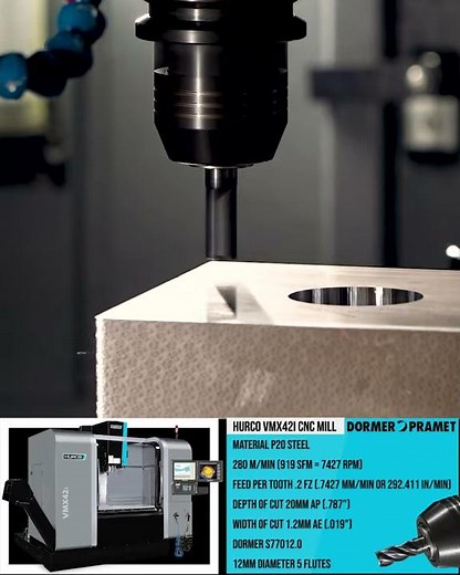Hurco VMX42i CNC Mill Cutting P20 Steel with Dormer Tooling - Social Media Spotlight @dp_uk #shorts