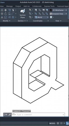Isometric Alphabet Drawing – Q | 3D Letter Q in AutoCAD (A to Z Isometric Series) #alphabet #drawing