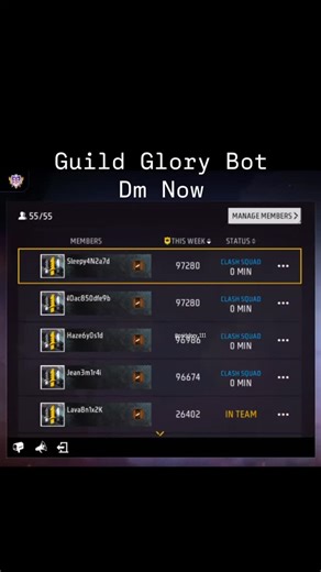 FF SERVICES on Instagram: "Guild Glory Bots 😍"