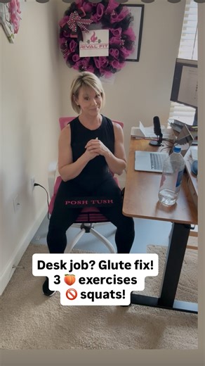 Coach Wanda * Muscle After Menopause ™️ on Instagram: "Sitting all day doesn’t just flatten your 🍑… it weakens your hips, messes with your posture, and can trigger knee and low back pain 👎 The fix? 👉 Sneak in mini glute workouts throughout your day. No squats and no gym required. Grab your booty band (make sure you choose a challenging weighted band. I’m using 60lbs) - because your 🍑 muscles MUST to be challenged. 3 glute-savers you can do anywhere: 1️⃣ Seated Band Abductions Loop a band aro
