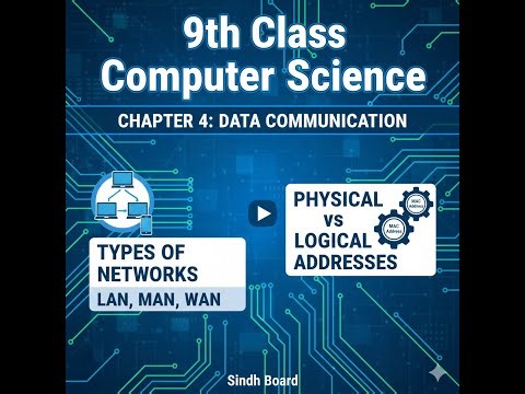 Class 9 Computer Ch 4 | Types of Computer Networks & Physical vs Logical Addresses | Sindh Board