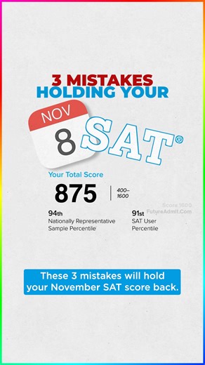 Brainblast | Digital SAT Test Prep on Instagram: "3 SAT mistakes to avoid in November Comment or DM “1600” for 10 proven SAT strategies to maximize your score 🧪 #satprep #digitalsat #digitalsathacks#satmath #satreading #sattestprep #highschoolparents #psatprep #psat #collegeadmissions"