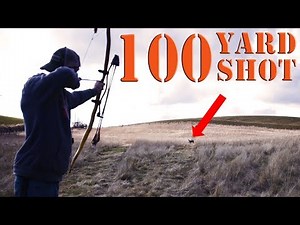 100 Yards! Long Range shooting PRIMITIVE recurve bow