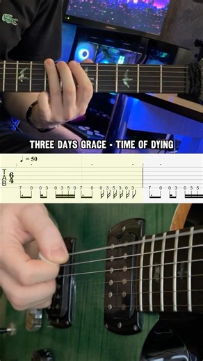 Three Days Grace - Time of Dying (slow-tempo guitar tutorial)
