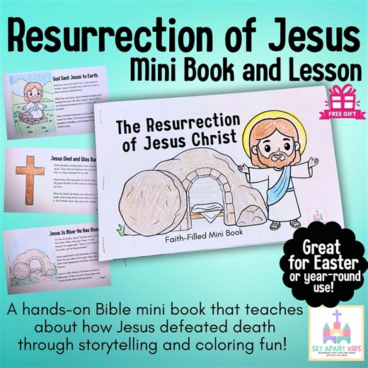 The Resurrection of Jesus Mini-book | Easter Story Activity for Kids | Coloring & Christian Printable - Etsy