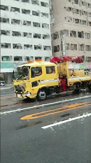 #short 線路を走る軌道維持作業車 バスから見えた！ 🚊【hiroshima】#tram #路面電車 #hiroden＃street car#Japan＃＃9月5日＃朝