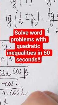 💡 Grade 11 Math – Solving Word Problems with Quadratic Inequalities Made Simple!