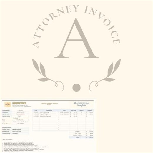 Attorney Invoice Template | Professional Legal Billing (Word & Excel)