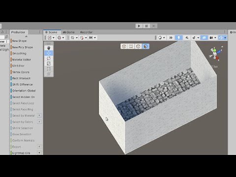 Probuilder, Unity. Create an object with inside and outside faces quickly and easily.
