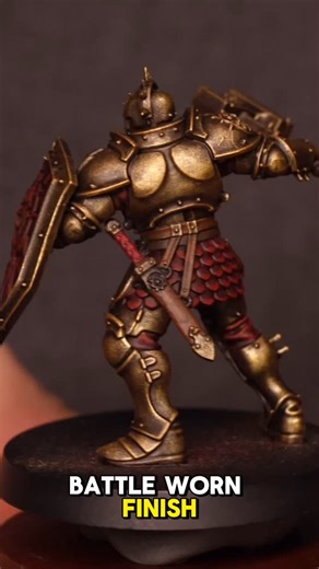Brush and Banner | Learn Warhammer Miniature Painting on Instagram: "Want a beginner-friendly way to paint your gold armor in Warhammer 40k, Age of Sigmar, or Old World? In this miniature painting short, I will show you why drybrushing gold over a brown base is the key to a battle-worn, gritty look—perfect for Warhammer Old World, Stormcast Eternals, Blood Angels, (I think Dante or Sanguinary Guard), or anything you want to have a gold antique look. I base with a mix of Citadel Mournfang Brown a