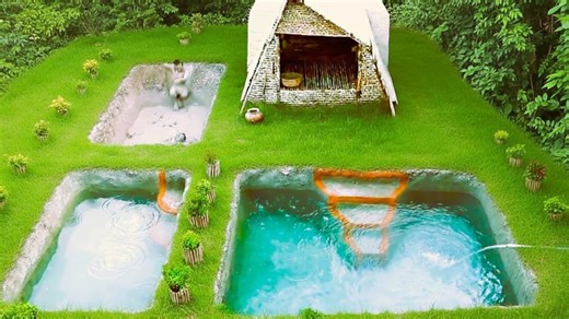 Primitive technology: Building a jungle house using ancient techniques & natural materials