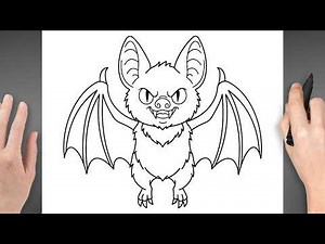 How To Draw a Cartoon Spooky Bat - Step By Step Drawing