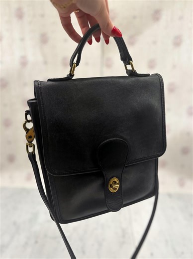 Vintage Y2K Black Leather Crossbody Satchel, Top Handle Purse - Etsy