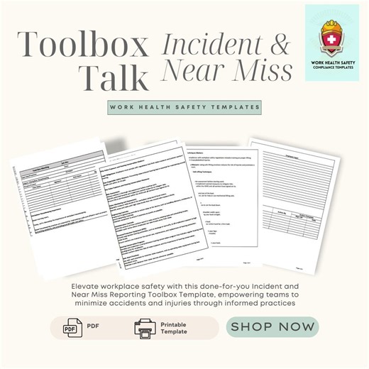 Incident Reporting Toolbox Talk Template | Workplace Safety (PDF) - Etsy