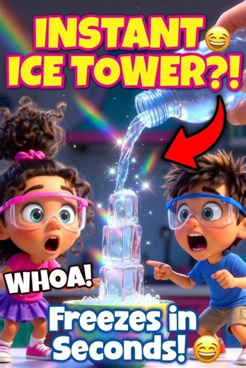 Mind-Blowing Instant Ice Tower! 🤯❄️ #Shorts #edutainment #oddlysatisfying #funscience #stem
