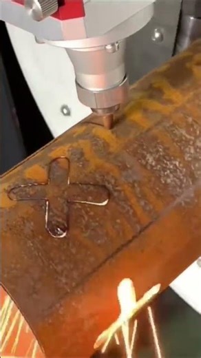Rusty Metal Pipe Cutting in Laser Cutter 🔥⚡#LaserCutting#MetalWork#FactoryProcess