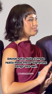 Let’s talk about Kaila Estrada’s signature bangs—because honestly, has anyone ever done it better? It’s not just a haircut; it’s a whole MOOD. It’s giving chic, it’s giving high-fashion, and it fits her "New Movie Actress of the Year" aura perfectly. Truly the only one who can make a fringe look this elegant and demure at the same time! 👑💎 #kailaestrada #fypviralシ | Star Radar PH