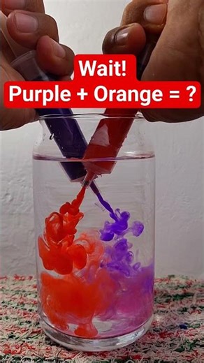 Wait! Purple + Orange = ? #mixingcolors #colormixingmagic