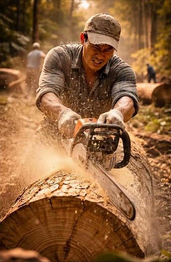 How Wood is Processed – Inside a Busy Lumber Yard with Heavy Work!