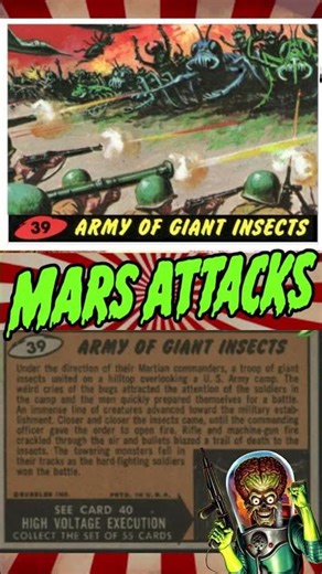 Mars Attacks 1962 Trading Card #39 - "Army Of Giant Insects"