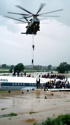172K views · 1.7K reactions | Helicopter Rescues Passengers Trapped on Sinking Plane | World Disaster | Facebook