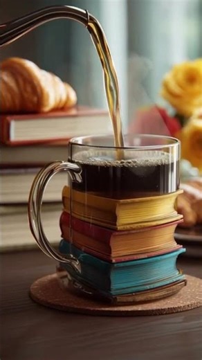 This pour feels illegal 😌☕ POV: Coffee meets books in ASMR perfection ☕📖 #satisfying