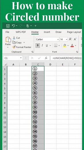 How to make circled number in excel | excel basics #excel #accounting #exceltricks