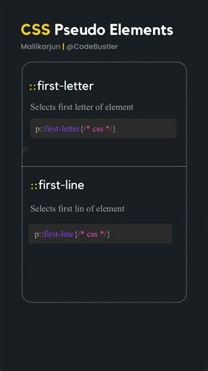 CSS Pseudo Elements 🚀💡 #coding #frontend #cheatsheet
