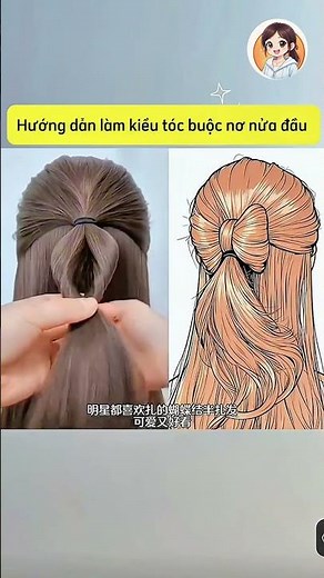Hướng dẫn buộc tóc nơ nửa đầu siêu xinh #shortvideo #tips #lamdep #tocxinh