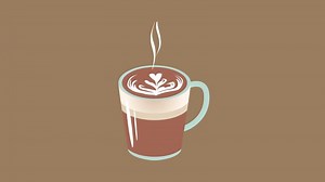 Animated Coffee beverage Concept. Full length animation illustration. High quality 4k footage