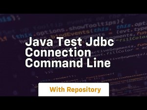 java test jdbc connection command line