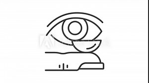 Eye protection animation set. Delivering glasses and lens animated line icons. Vision correction, healthcare. Black illustrations on white background. HD video with alpha channel. Motion graphic