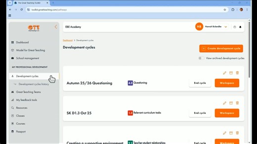 GTT Development Cycle overview